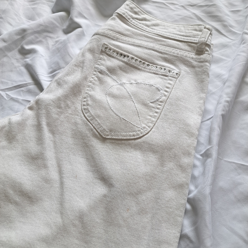 Chico's | White rhinestone details women's Capri jeans size 1 - Picture 7 of 14